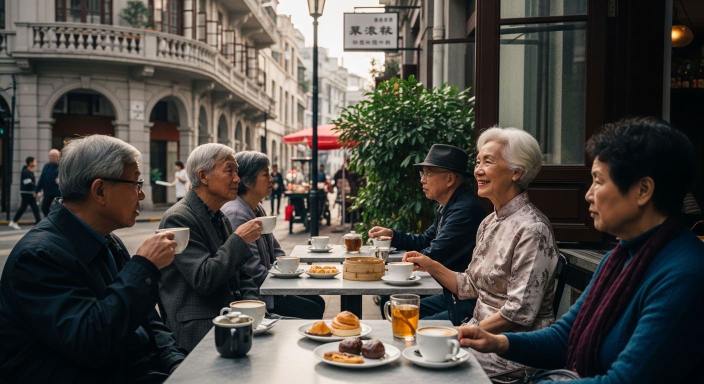 diverse group of older adults in Shanghai experienceing Slow, unstructured days with time for people-watching
Mixing local life with a touch of European-influenced architecture
Stopping frequently for coffee, tea, or a light lunch
Photography without crowds pushing you along